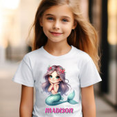 Aangepaste Zeemeermin Meisjes Naam T-shirt
