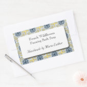 Aangepaste zeep of Craft Yellow Blue Faux Tegel Pa Rechthoekige Sticker (Envelop)