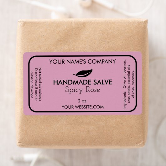 Aangepaste zeep of salve etiketten Moderne blad ze (Insitu)