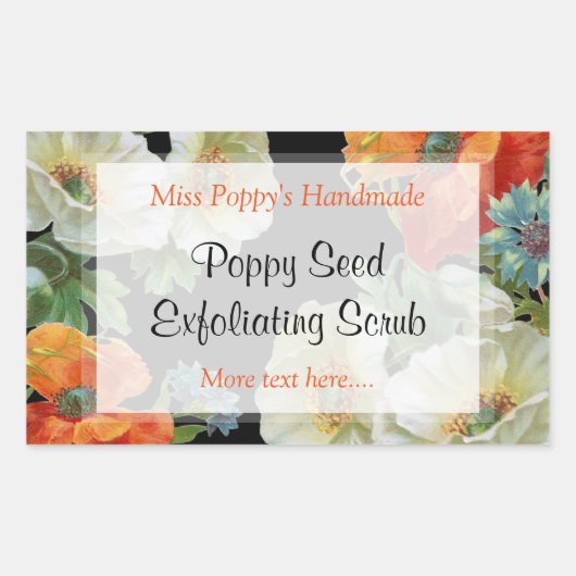 Aangepaste zeep of witte Oranje papaver Sticker (Voorkant)