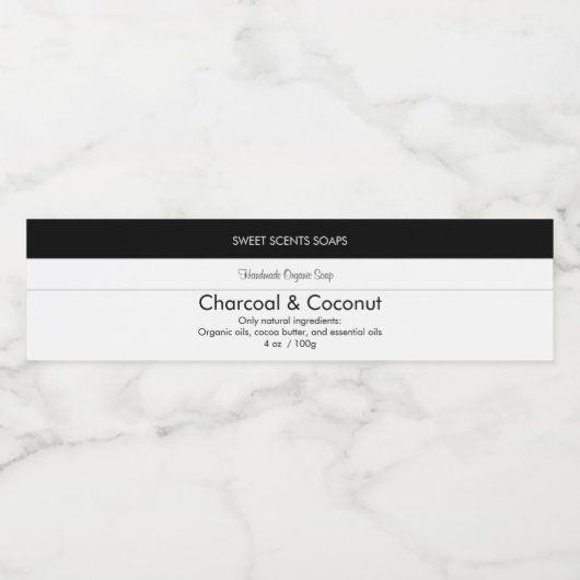 Aangepaste zeep Voeg je Logo zwarte streepjeslabel Waterfles Etiket (Enkel label)