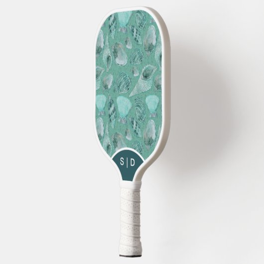 Aangepaste zeeschelpen Aqua Ocean Sands Pickleball Paddle (Links)