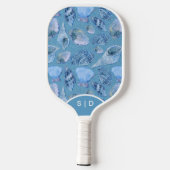 Aangepaste zeeschelpen Blue Ocean Sands Pickleball Paddle (Achterkant)