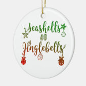 aangepaste zeeschelpen en ringbanden keramisch ornament (Links)