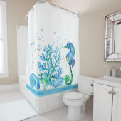 Aangepaste zeezeepvaart Blauwgroen Aqua Marine Douchegordijn (In situ)