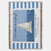 Aangepaste zeilboot voor zeilen Foto Nautical Stri Deken (Voorkant Verticaal)