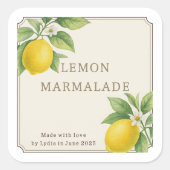 Aangepaste zelfgemaakte citroen marmelade label (Voorkant)