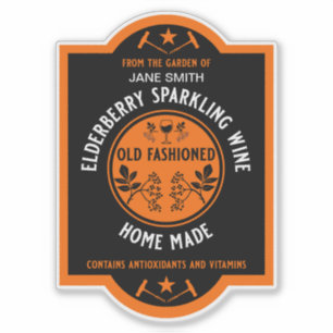 Aangepaste zelfgemaakte Elderberry Sparkling Sticker