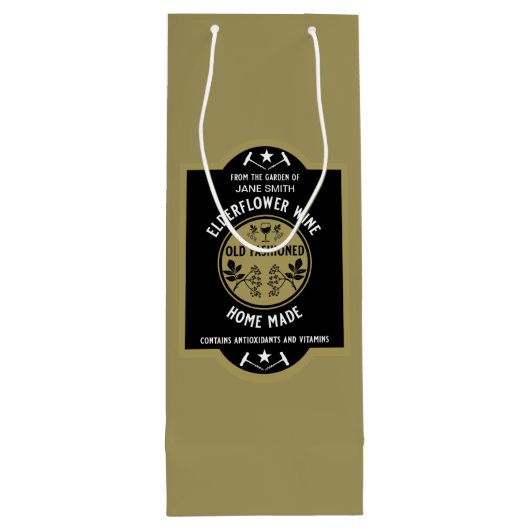 Aangepaste Zelfgemaakte Elderflower Wijn Cadeautas (Achterkant)