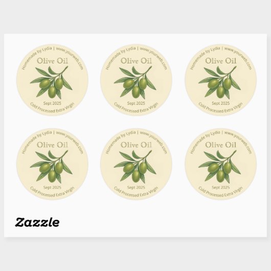 Aangepaste zelfgemaakte extra vierge olijfolie Lab Ronde Sticker (Vel)