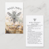 Aangepaste zelfgemaakte honing Hazelnoot gebakken Visitekaartje (Voorkant / Achterkant)