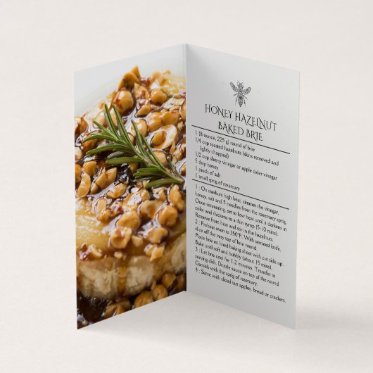 Aangepaste zelfgemaakte honing Hazelnoot gebakken Visitekaartjes (Binnen)