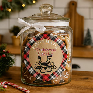 Aangepaste zelfgemaakte kerstkoekjes labelvel ronde sticker