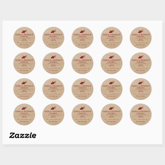  Aangepaste Zelfgemaakte Vanilla Extract Label (Vel)