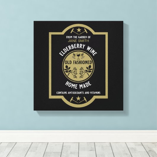 Aangepaste zelfgemaakte vlierbes canvas afdruk (Insitu (Houten vloer))