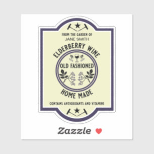 Aangepaste zelfgemaakte vlierbes Drinken Sticker