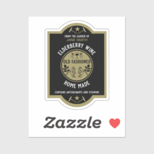 Aangepaste zelfgemaakte vlierbes sticker