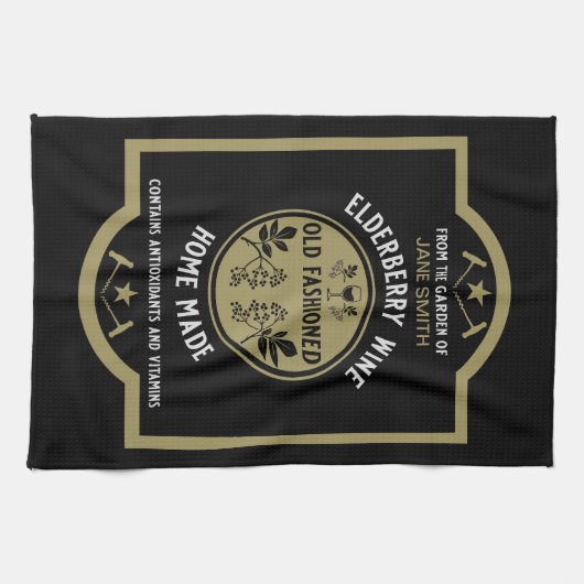 Aangepaste zelfgemaakte vlierbes theedoek (Horizontaal)