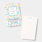 Aangepaste zelfliefdesharten - Witte badge (Front & Back)