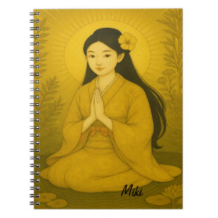Aangepaste Zen Yoga Meditatie Mindfulness Art Geel Notitieboek