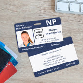 Aangepaste ziekenhuismedewerker Logo Navy Blue Fot Badge