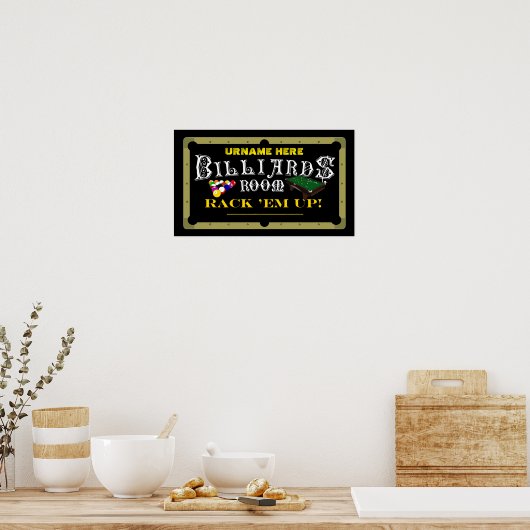 Aangepaste zijdelings/poolHall-decor Poster (Keuken)