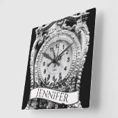 Aangepaste  zilver vierkante klok (Hoek)