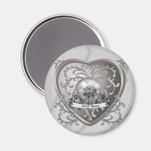 Aangepaste Zilveren Juweel Fairy Hart magneet (Voorkant / Achterkant)