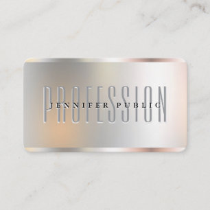 Aangepaste Zilveren Metallic Look Luxe Premium Zij Visitekaartje