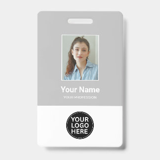 Aangepaste zilveren werknemer Foto-ID Logo-naambad Badge