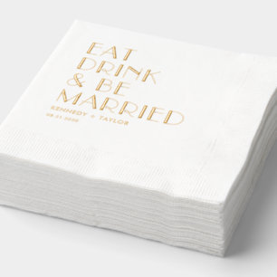 Aangepaste zin Folie bruiloft servetten