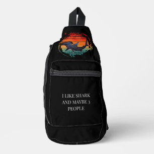 AANGEPASTE ZIN IK HOU VAN HAAI EN MISSCHIEN 3 MENS SLING BAG
