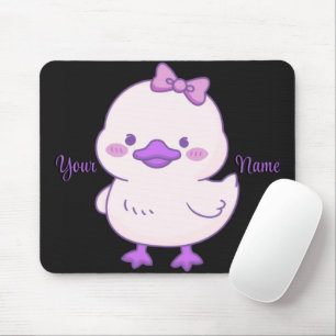 Aangepaste Zittende Eend Paarse Strik Cute Kawaii Muismat