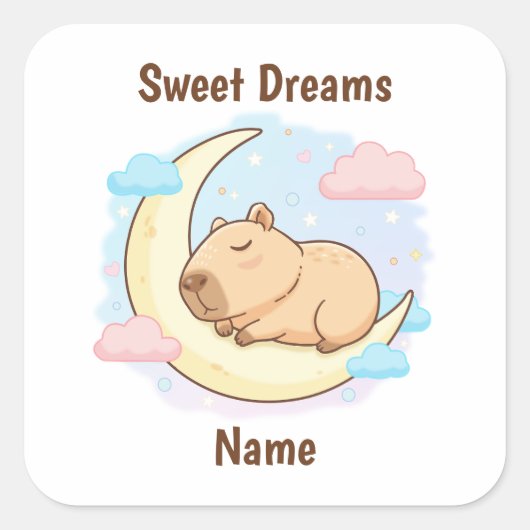 Aangepaste Zoete Dromen Capybara Sticker (Voorkant)