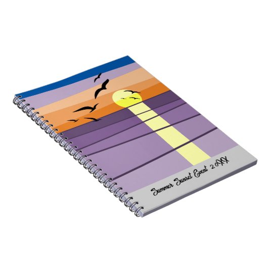 Aangepaste zomer zonsondergang evenement notitieboek (Rechterzijde)