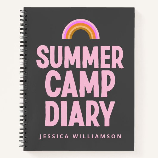 Aangepaste zomercampagne Diary Pink Rainbow Notitieboek (Voorkant)