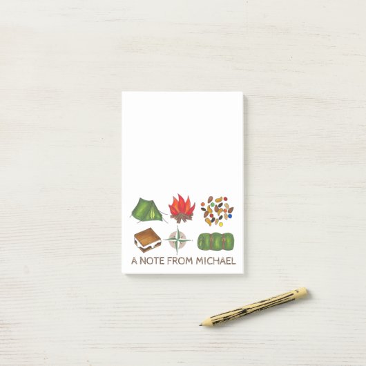 Aangepaste zomerkamp Camping Hiking Post Post-it® Notes (Op bureau)