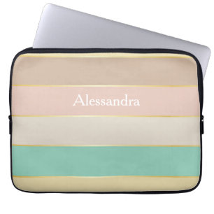 Aangepaste Zomerkleuren Kleurenblok Strepen Laptop Sleeve