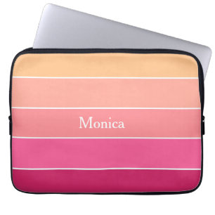 Aangepaste Zomerkleuren Kleurenblok Strepen Laptop Sleeve