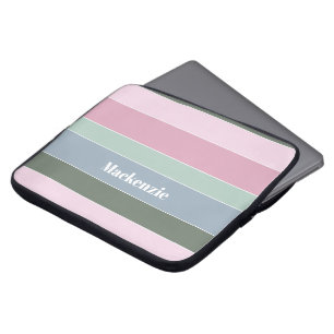 Aangepaste Zomerkleuren Kleurenblok Strepen Laptop Sleeve