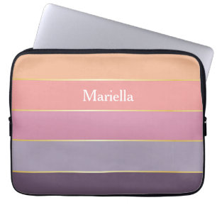 Aangepaste Zomerkleuren Kleurenblok Strepen Laptop Sleeve