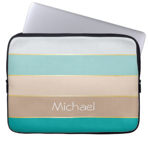 Aangepaste Zomerkleuren Kleurenblok Strepen Laptop Sleeve