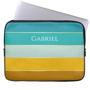 Aangepaste Zomerkleuren Kleurenblok Strepen Laptop Sleeve