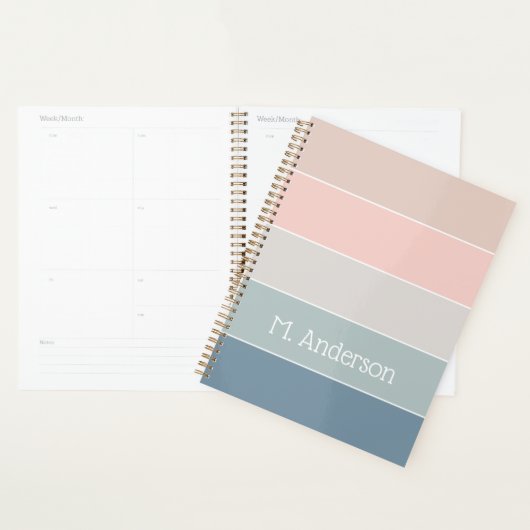 Aangepaste Zomerkleuren Kleurenblok Strepen Planner (Display)