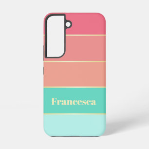 Aangepaste Zomerkleuren Kleurenblok Strepen Samsung Galaxy Hoesje