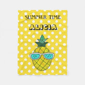Aangepaste zomertijdnaam ananas fleece deken (Voorkant)