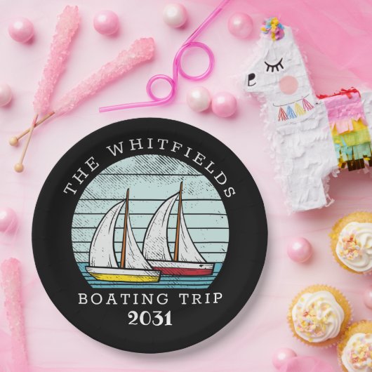 Aangepaste zomervakantie voor boetesailing papieren bordje (Feest)