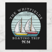 Aangepaste zomervakantie voor boetesailing wijn etiket (Enkel label)