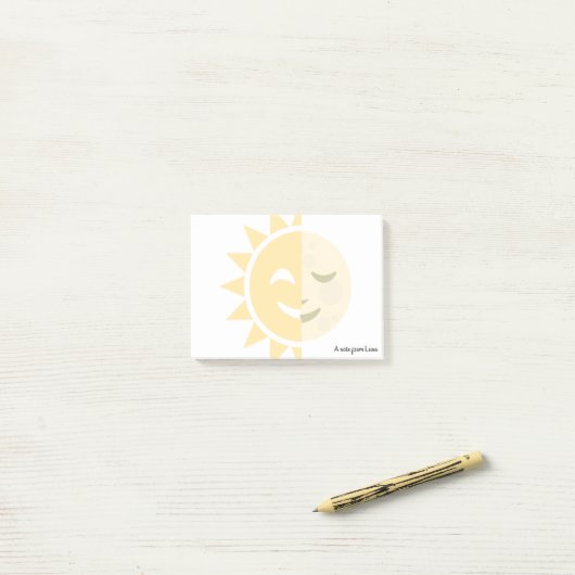 Aangepaste zon en maan post-it® notes (Op bureau)