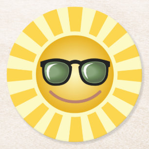 Aangepaste zon ronde kartonnen onderzetter